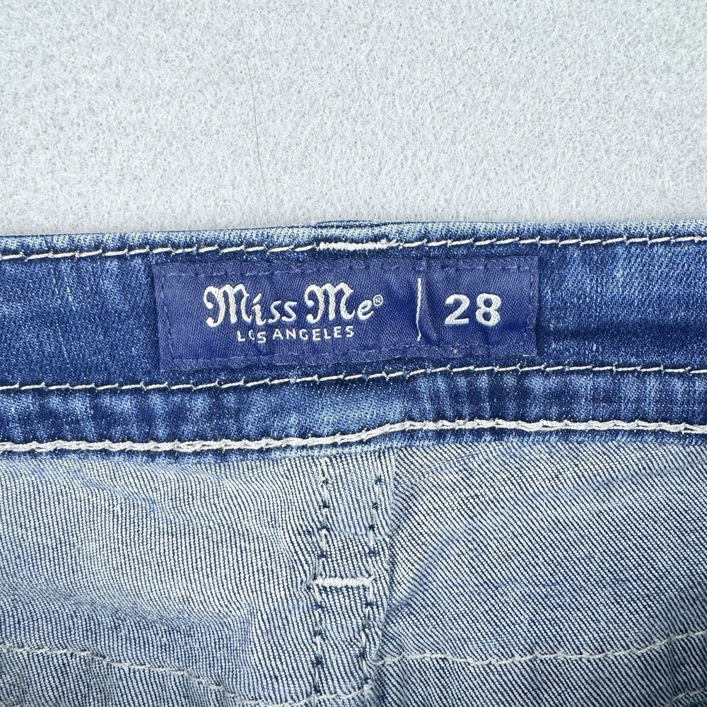 Miss Me Mid-Rise Bootcut Jeans 28x32 Cowgirl Distressed Fade Skull Western Rodeo - Picture 7 of 10